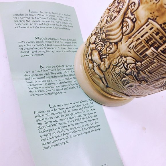 1987 Gold Rush Beer Stein with Lid Ceramak Stoneware Brazil Vintage Avon - Picture 8 of 9